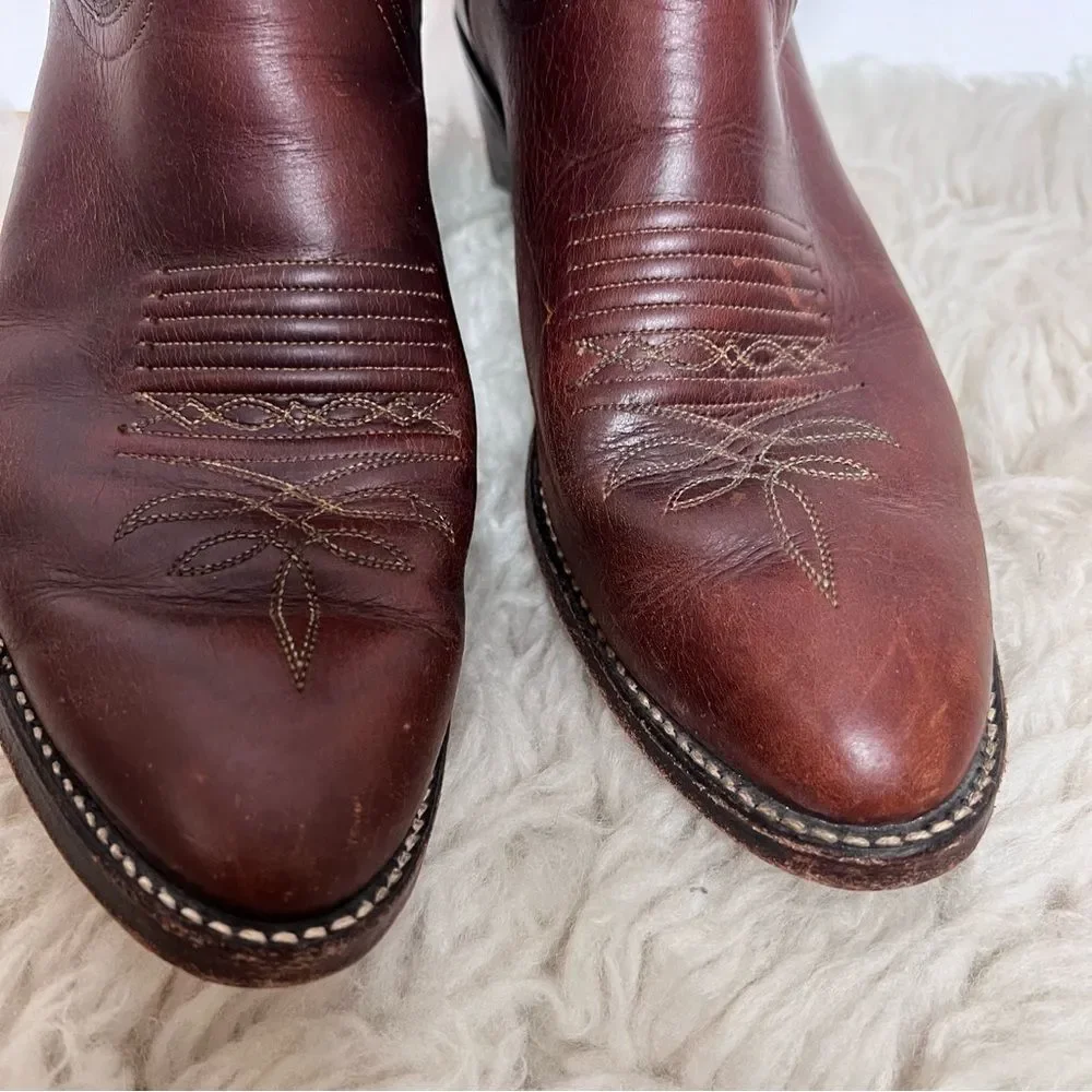 Dan Post Leather Stitched Cowboy Western Boots
